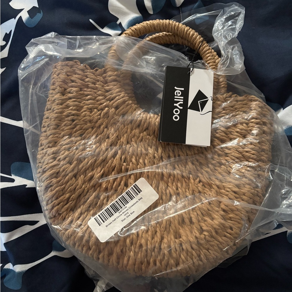 New With Tags Jellyoo Half-Circle Woven Cross-body bag